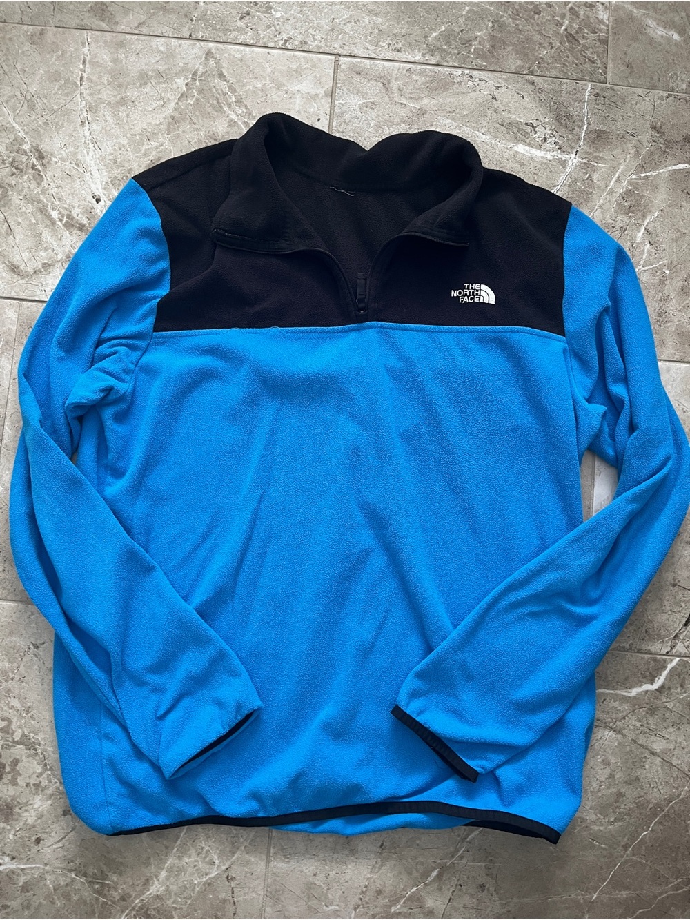 The North Face Bright Blue and Black Half-Zip Fleece Pullover